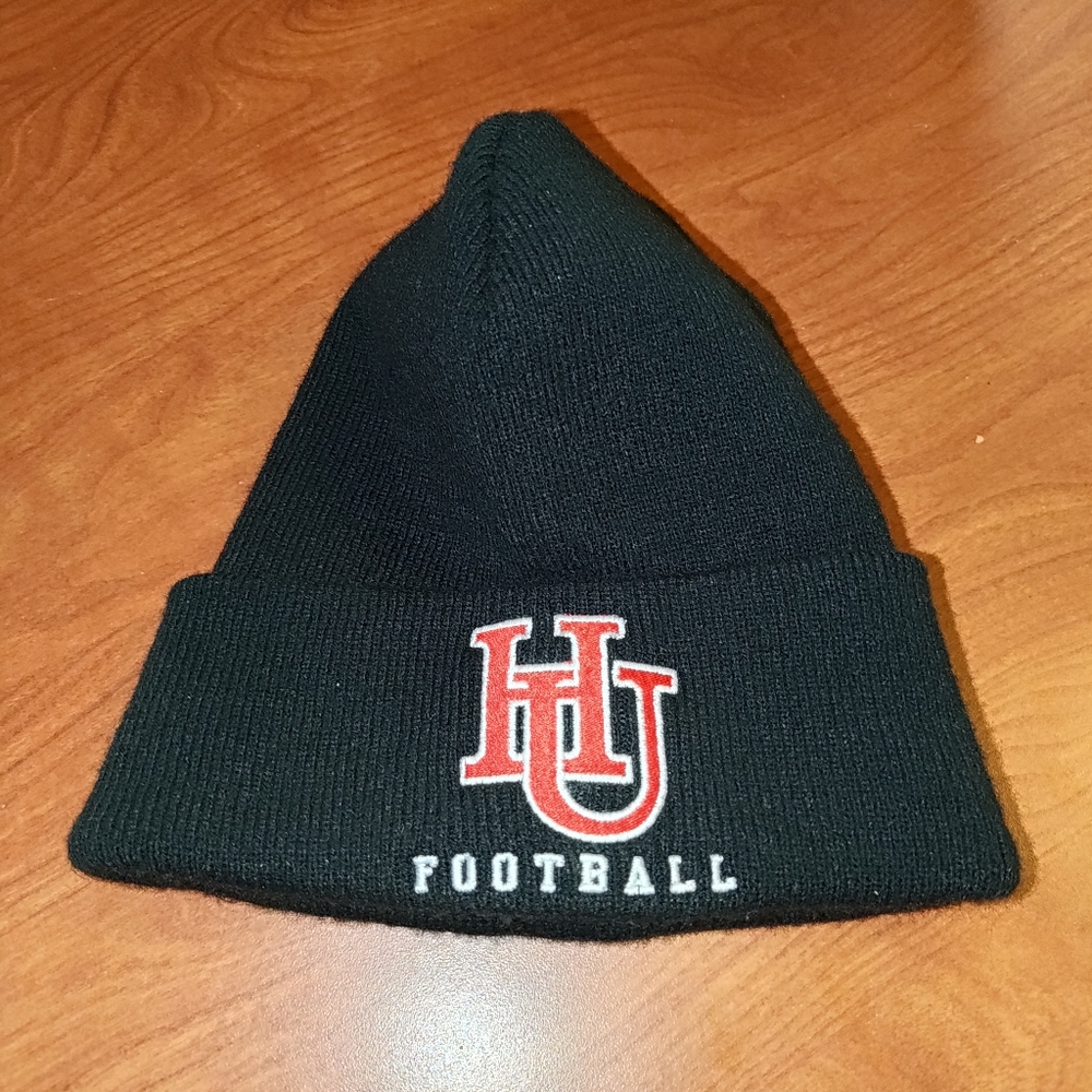 Nike Howard University Football Embroidered Stripped 100% Acrylic Winter Beanie